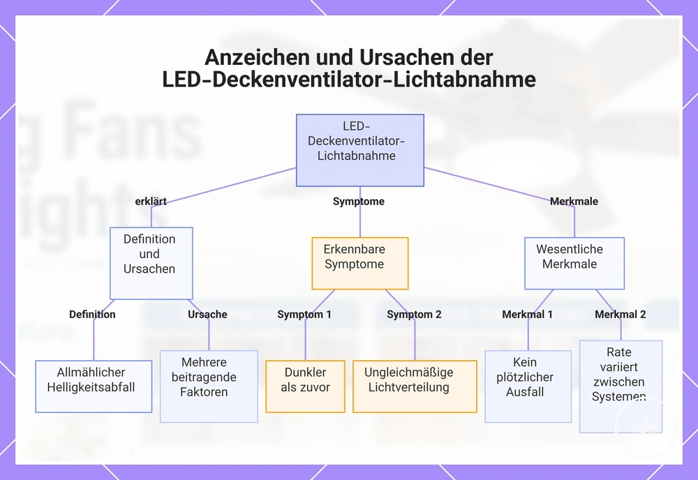Anzeichen und Ursachen der LED-Deckenventilator-Lichtabnahme