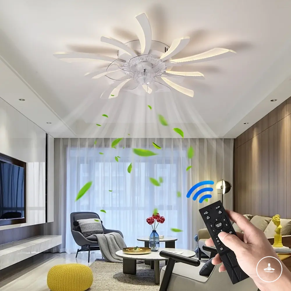 Ventilador de techo regulable con luz LED, control por app y mando a distancia