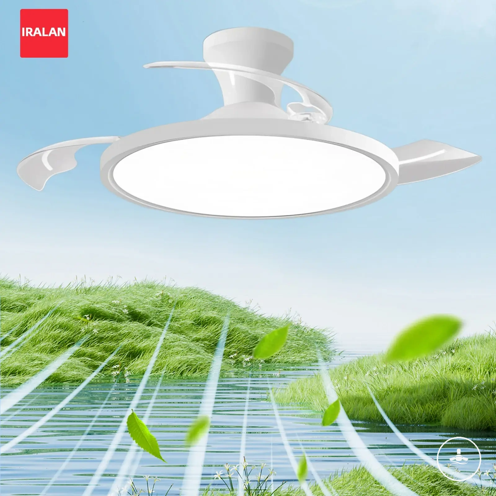 Ventilador de techo invisible con luz LED, motor DC, mando a distancia y alto flujo de aire