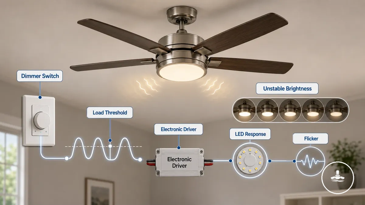 Diagramme d interaction du variateur pour le clignotement de la lumière du ventilateur de plafond