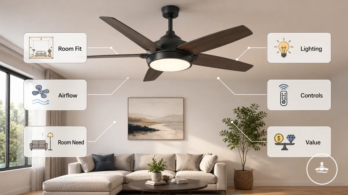 Critérios essenciais de seleção para comparar ventiladores de teto com luz