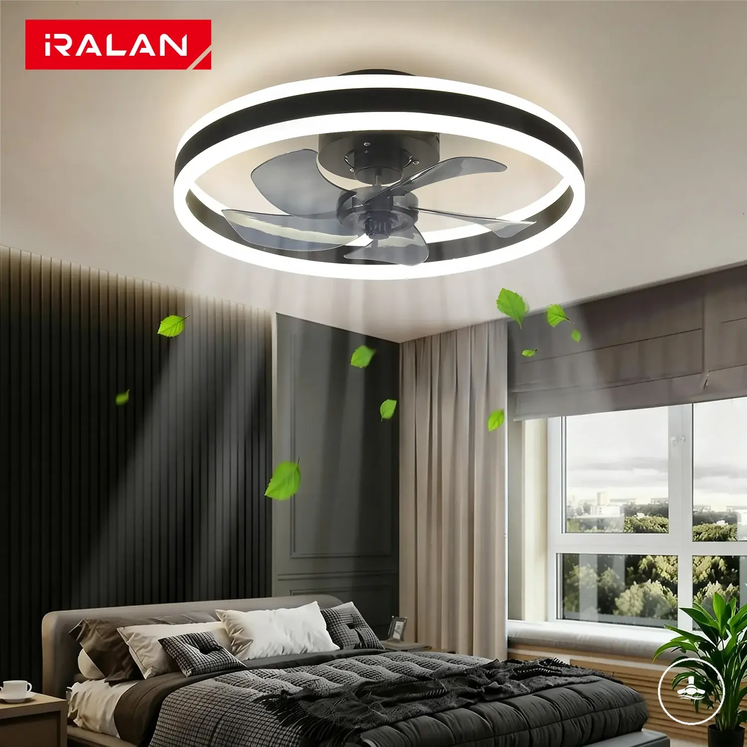 LED ışıklı ve uzaktan kumandalı sessiz dimlenebilir tavan vantilatörü